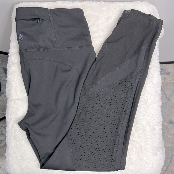 Athleta Black Leggings with Mesh Panels and Hidden Back Pocket Size S - Picture 1 of 12